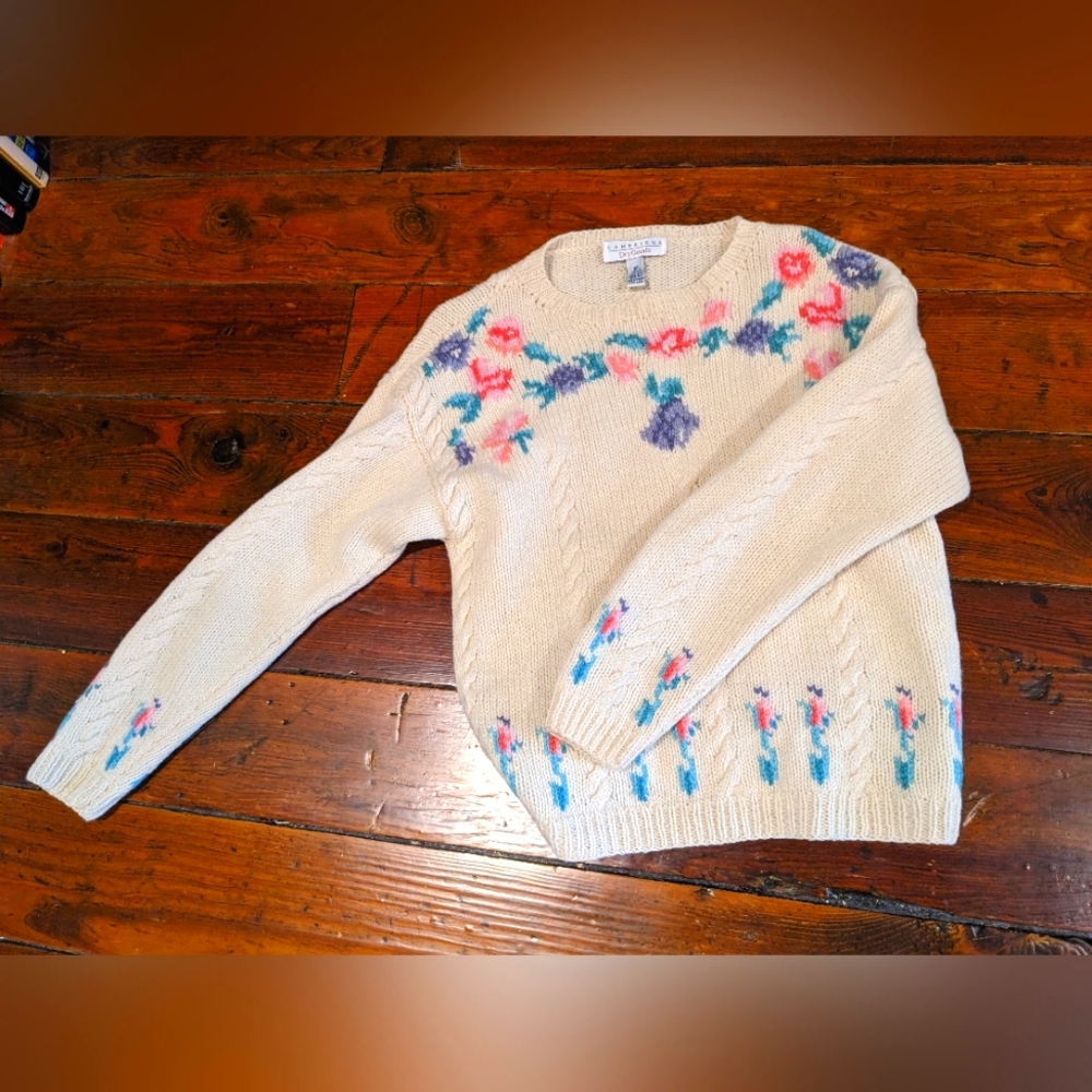 floral wool sweater